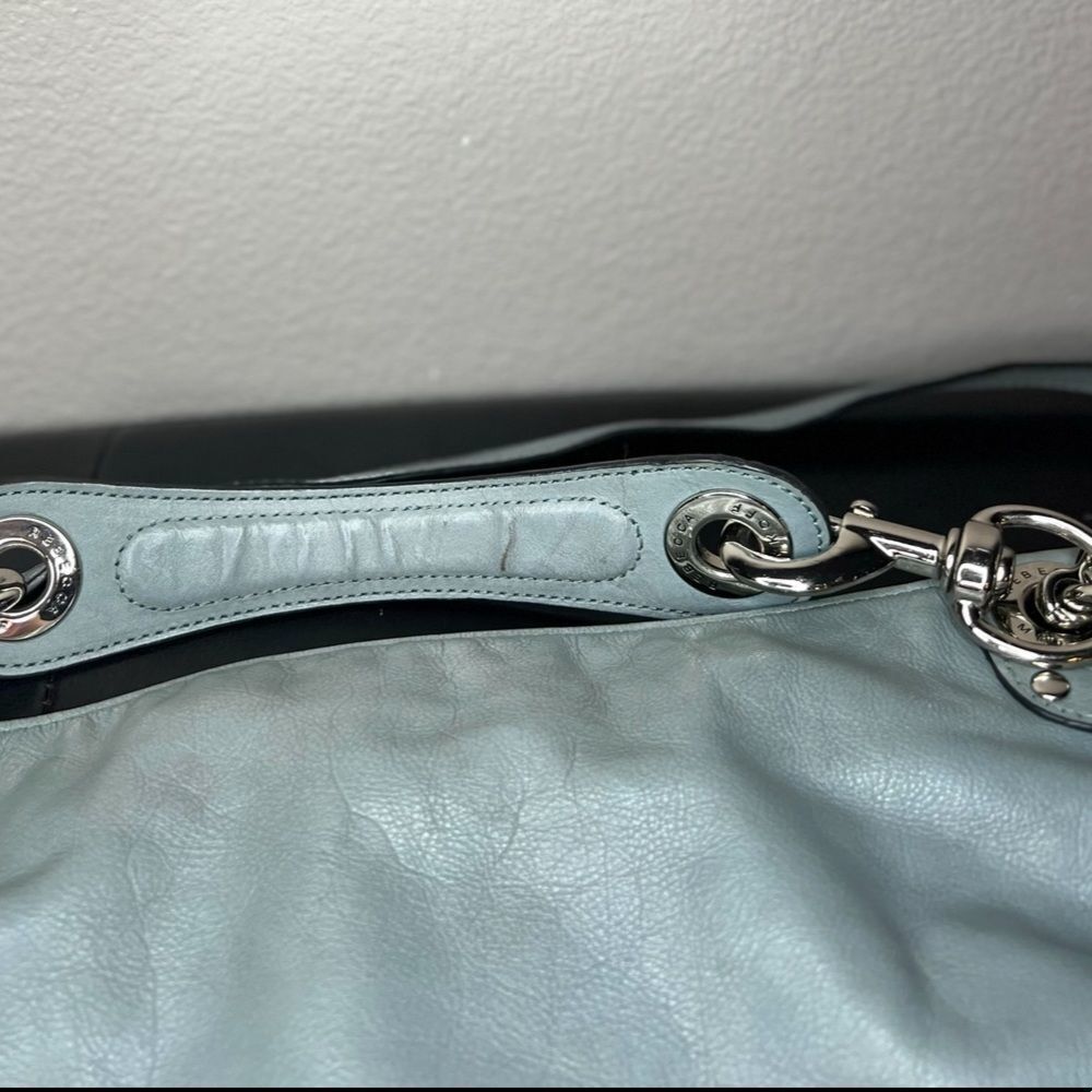 Rebecca Minkoff Studded Satchel Bag Shoulder Purse Bright Light Blue​​​ - Picture 7 of 12